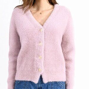 MOLLY BRACKEN PINK HEAVY CARDIGAN MEDIUM